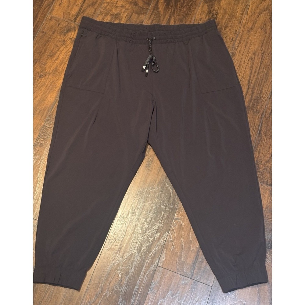 Fabletics 4X Black Athletic Jogger Pants PT2356350 Drawstring Pockets Stretch